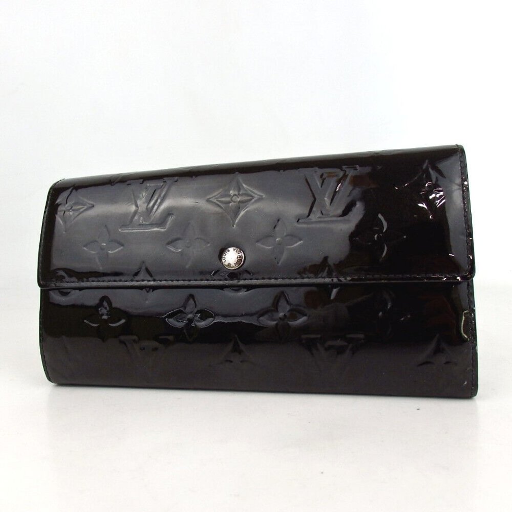 Authentic LOUIS VUITTON M90080 Monogram Vernis Portefeiulle Sarah purse